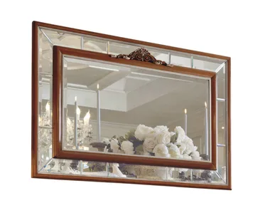 EMOZIONI - Rectangular framed wall-mounted cherry wood mirror _ Martini Interiors